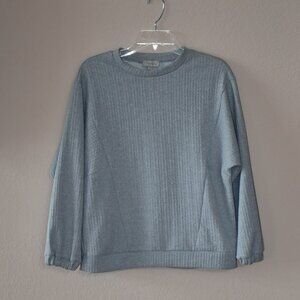 Chenault Women's Gray Dolman Long Sleeves Textured Pullover Top Size Small S